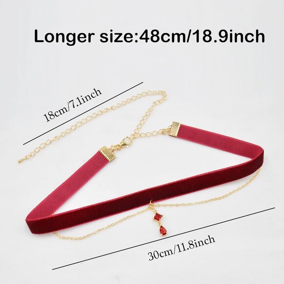 MOMOCAT Velvet Choker Necklace for Women Gothic Lace Teen Girls - Picture 3 of 7